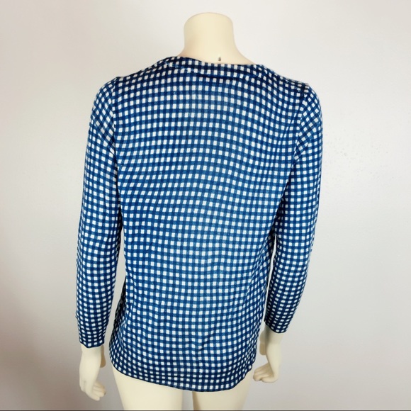 J. Crew Tippi Gingham Print Crewneck Sweater L - Picture 4 of 8